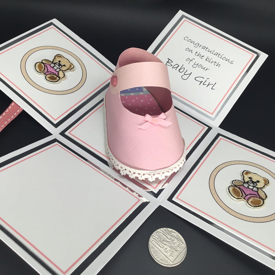 3D baby shoe new baby card