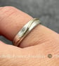 Gold Wave Ring, silver and gold ring, silver band, wedding ring, unisex ring, 