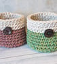 Crochet container, plant pot cover, new home gift, desk tidy, recycled - Image 7