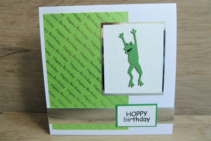 frog hoppy birthday card