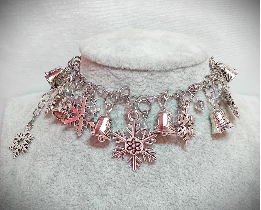 Snowflakes & Silver Bells Charm Bracelet