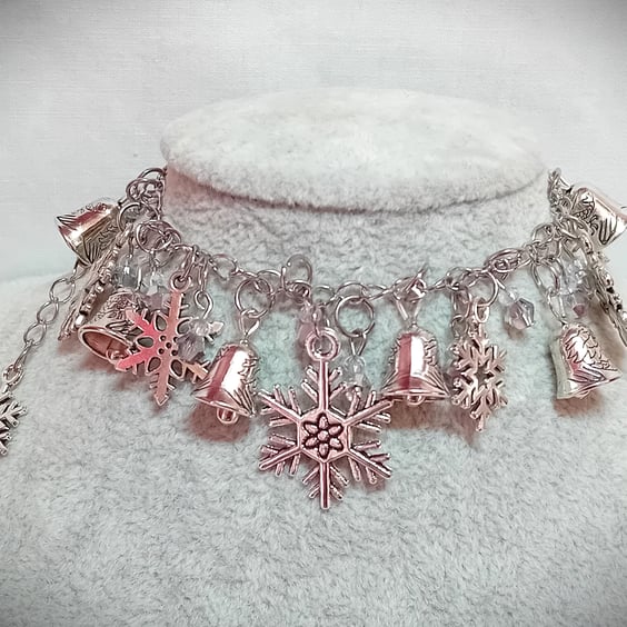 Snowflakes & Silver Bells Charm Bracelet