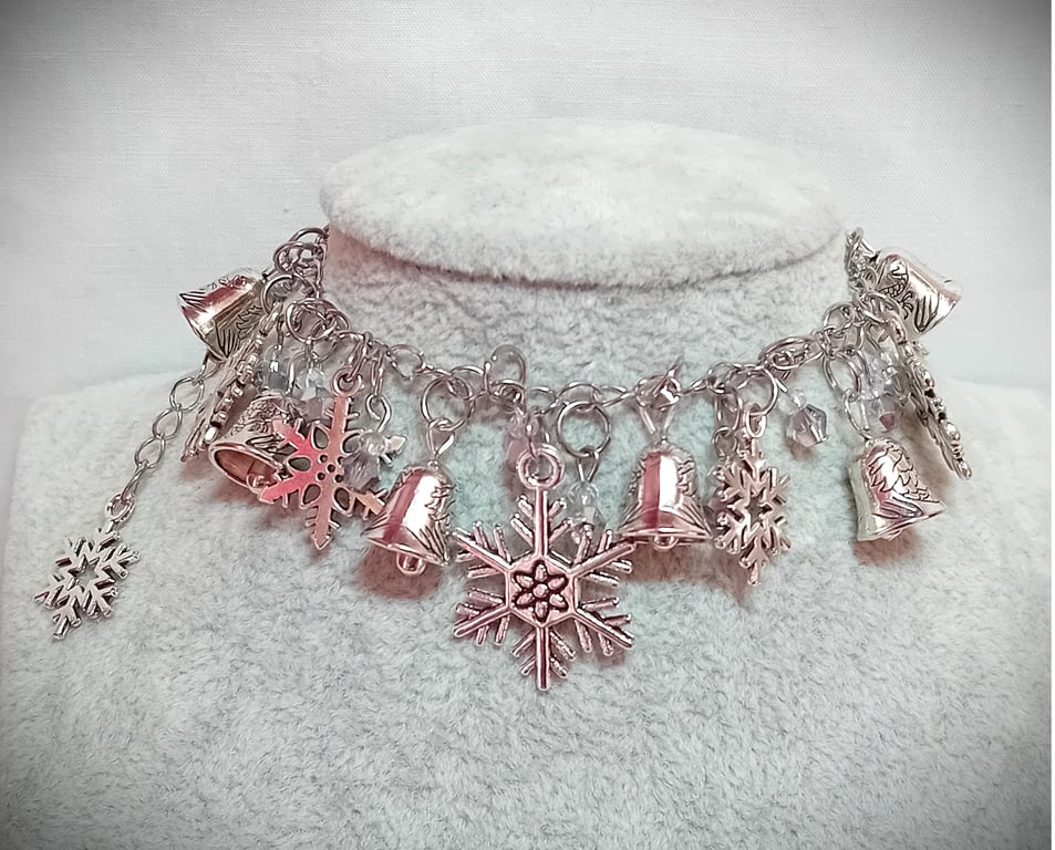Snowflakes & Silver Bells Charm Bracelet