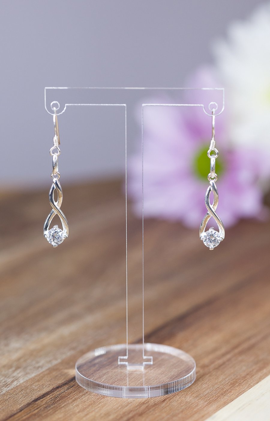 Sterling Silver and czech glass entwined earrings