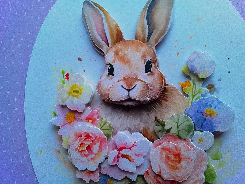 Easter card. New baby card. Birthday card. Blank card. Bunny. Ref 386