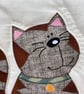 Wall Hanging for Cat Owner, Funny Cat Faces, Appliquéed and Quilted Home Decor.  - Image 10