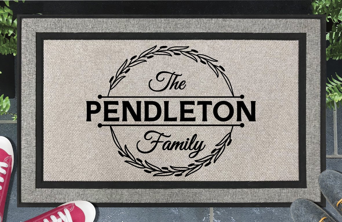 Personalised Surname Door Mat - Customised Family Name Doormat - All Weather 