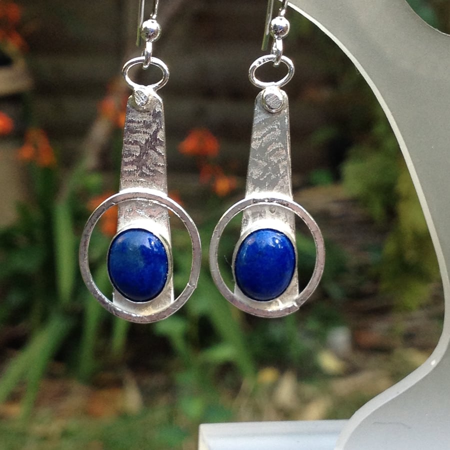 Silver and Lapis 'Southbank' earrings