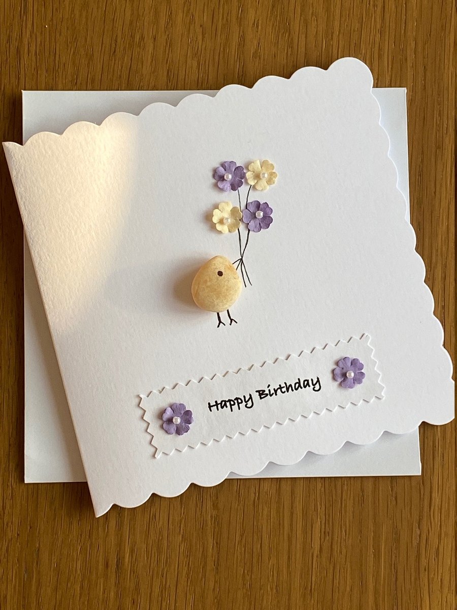 Happy Birthday Pebble Card, Birthday Wishes Card, Handmade Birthday Card, Happy 