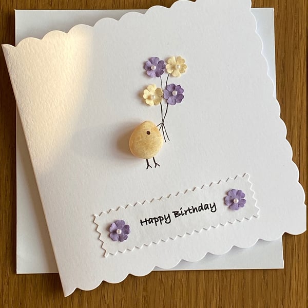 Happy Birthday Pebble Card, Birthday Wishes Card, Handmade Birthday Card, Happy 