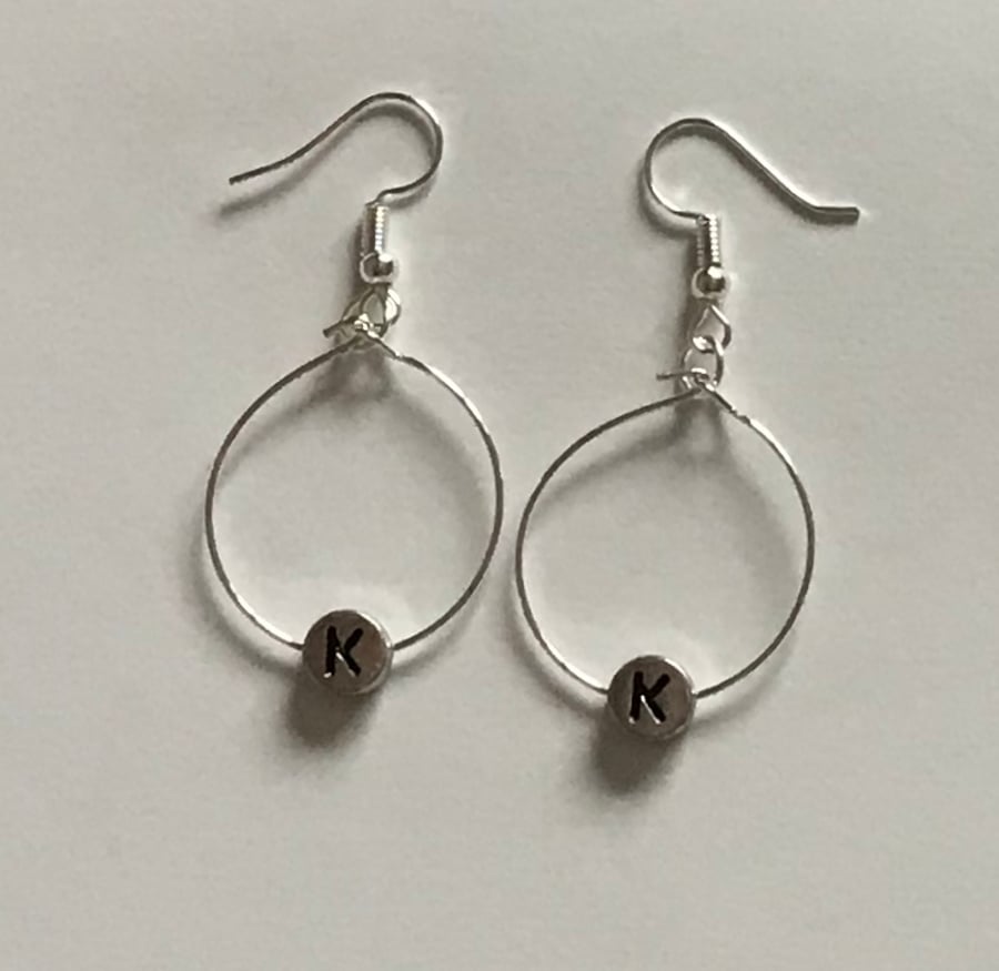 Personalised initial hoop earrings 