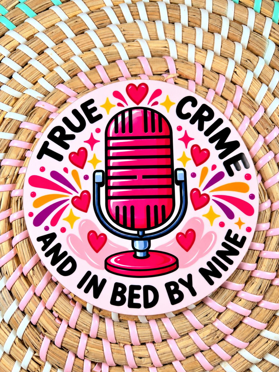 True Crime and In Bed by Nine Wooden Coaster – Funny True Crime Gift – Handmade