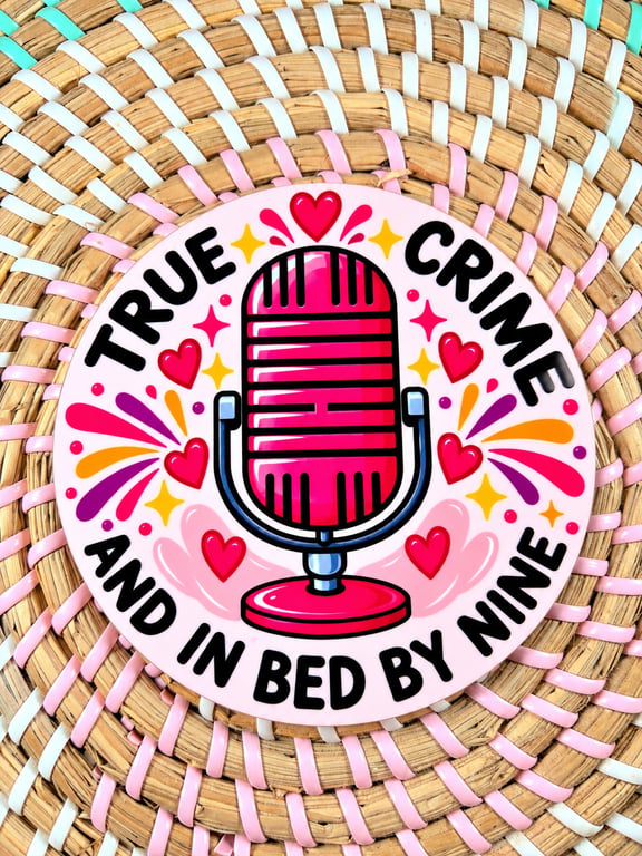 True Crime and In Bed by Nine Wooden Coaster – Funny True Crime Gift – Handmade