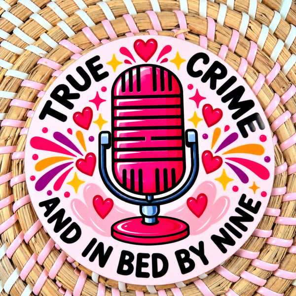 True Crime and In Bed by Nine Wooden Coaster – Funny True Crime Gift – Handmade
