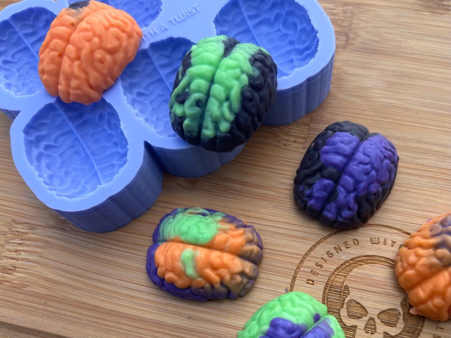 3d Brain Mini Wax Melt Silicone Mold for Wax. Wax Melt Silicone Mould. Halloween