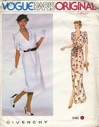 Vintage VOGUE Sewing Pattern: 2165 Givenchy Dress, Vogue Paris Original, size 10