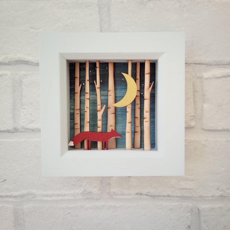 Fox in the Forest Diorama, Enchanted Forest Shadow Box
