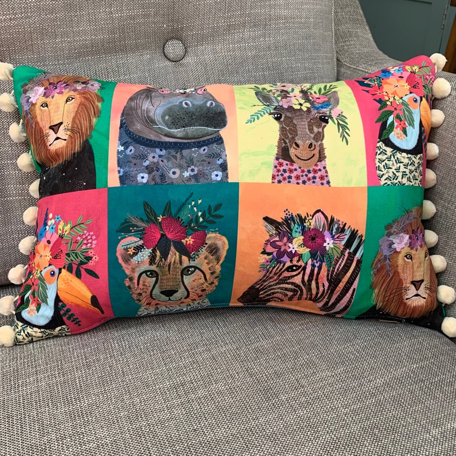 Wild animals cushion cover
