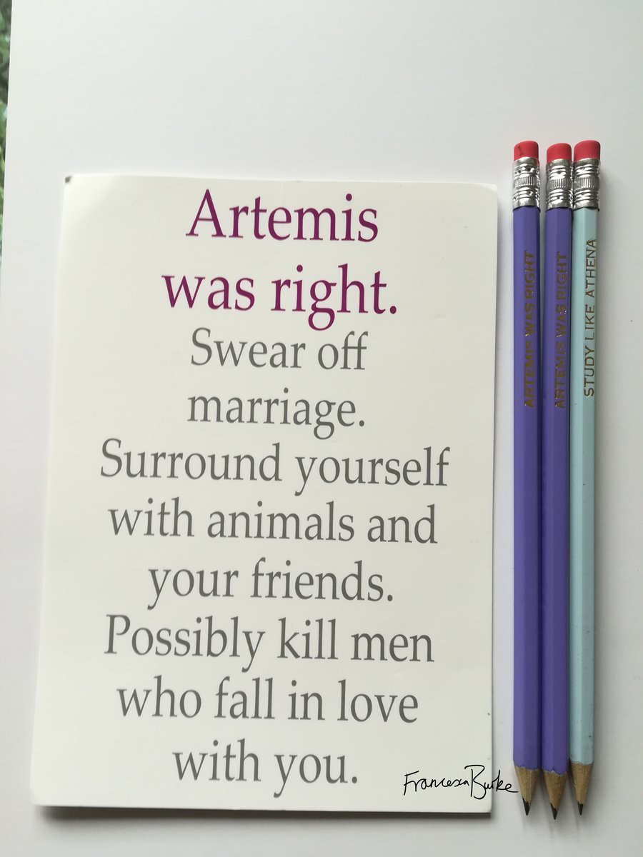 SECONDS - Artemis Print and Artemis and Athena Pencils, Greek Mythology