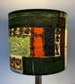 MID CENTURY MODERN Red Green Geometric 50s Vintage Fabric Lampshade option  - Image 4
