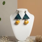 Artisanal Triad Earrings in Fabric