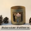 Ceramic Reindeer Candleholder, Wide, Handmade in Letchworth
