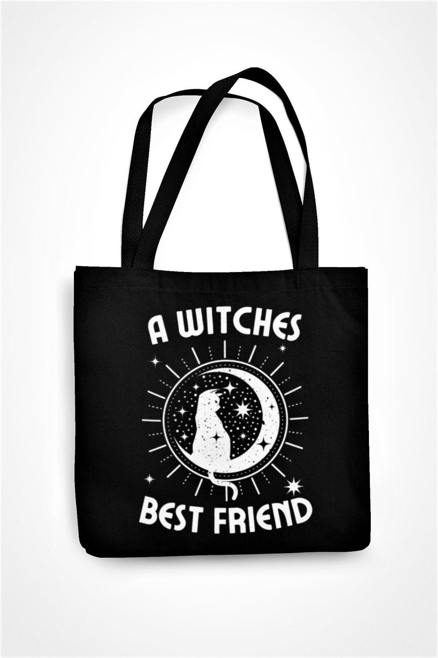 A Witches Best Friend Tote Bag Gothic Halloween Witches Black Cat Magic Eco 