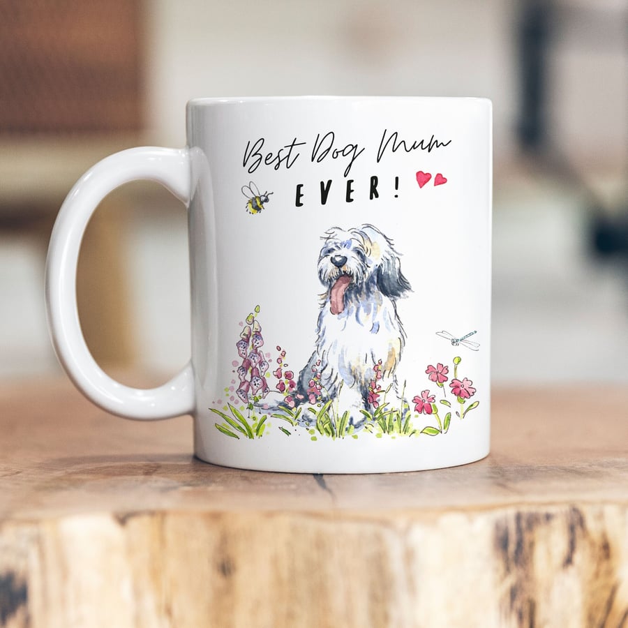 Best Dog Mum Old English Sheepdog Ceramic Mug
