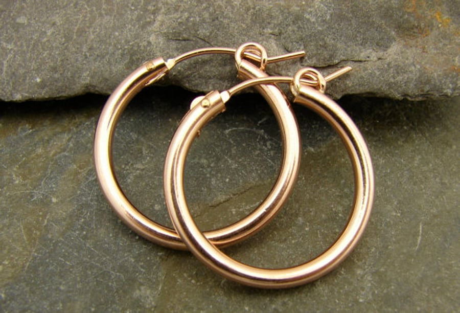  Gold Filled Hoop Earrings 22mm
