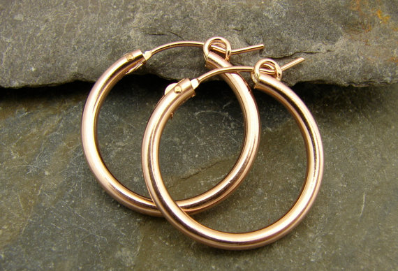  Gold Filled Hoop Earrings 22mm