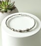 Sterling Silver Noodle Bracelet with Round & Oval Beads - Image 4