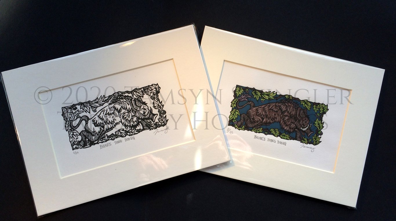 Boar's Ding Dong - Limited Edition Print - Available in B&W & In Full Colour 