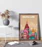Moscow retro travel poster, Moscow city print, Russia travel poster - Image 3