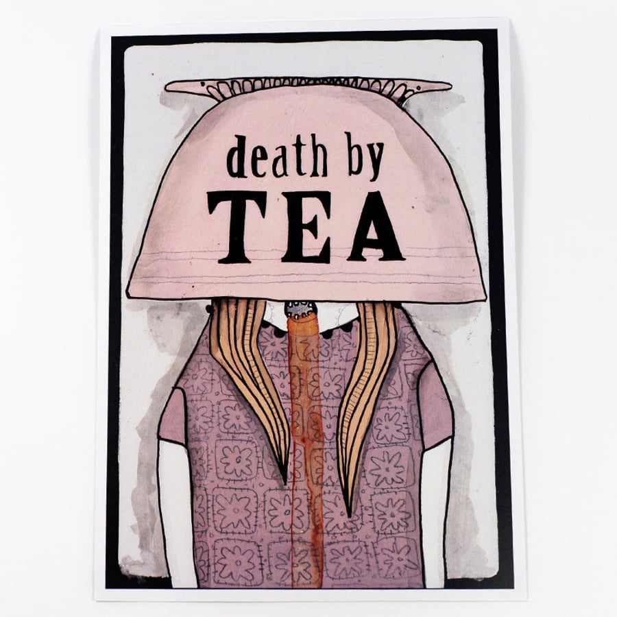 'Death by Tea' artwork Poster print