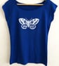  White Moth womens bright blue printed raglan T shirt bamboo and organic cotton - Image 1