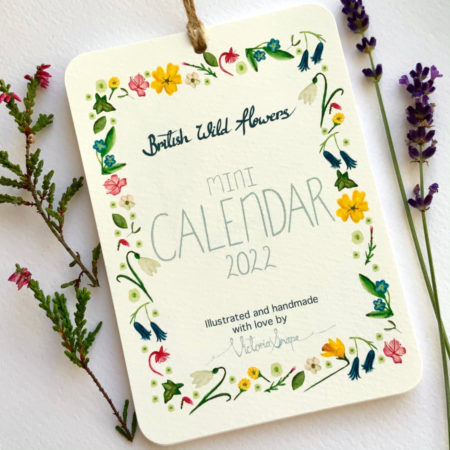 2022 calendar British wildflowers 