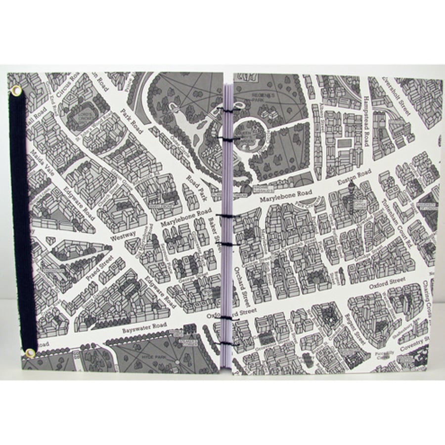 London Streets and Landmarks - hand-made notebook / journal
