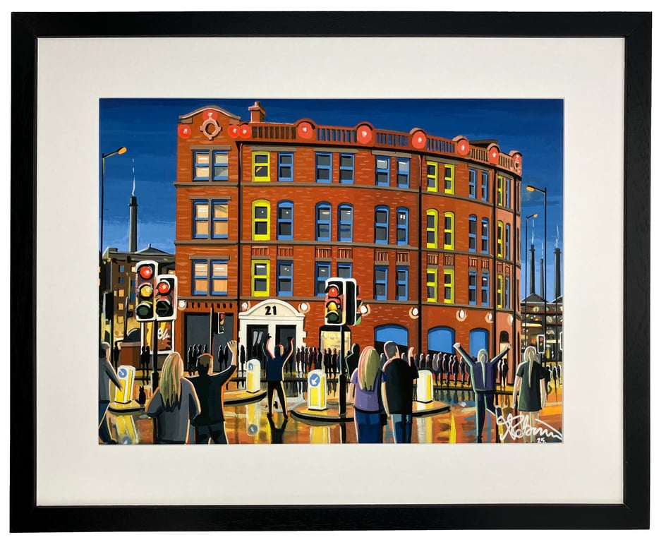 Manchester, Hacienda Nightclub. Urban Cityscape Art Print 20" x 16" Frame Size