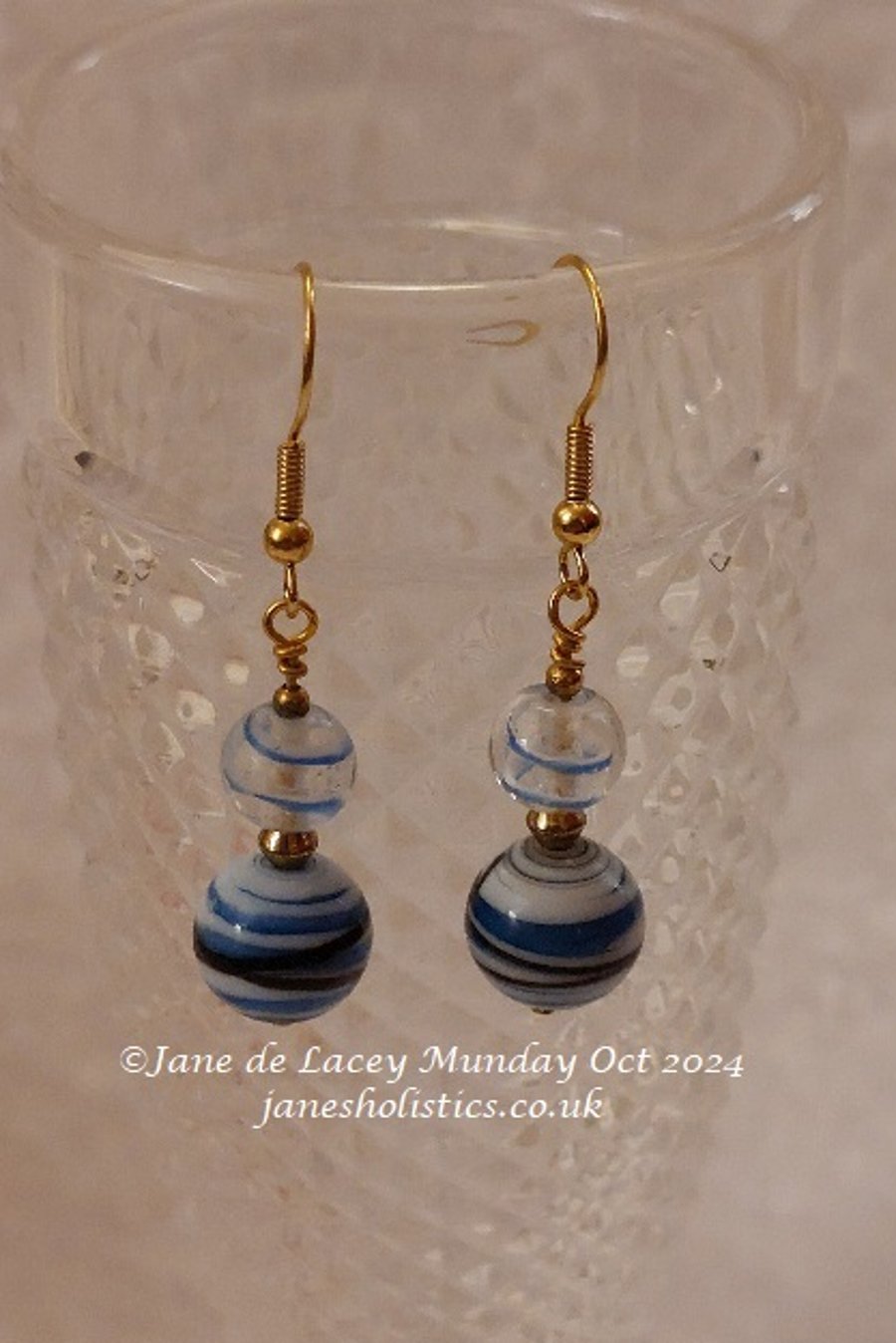 Blue Swirl Drop Earrings