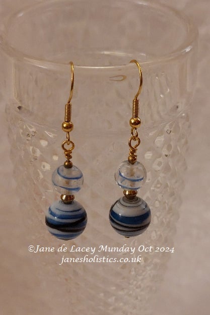 Blue Swirl Drop Earrings