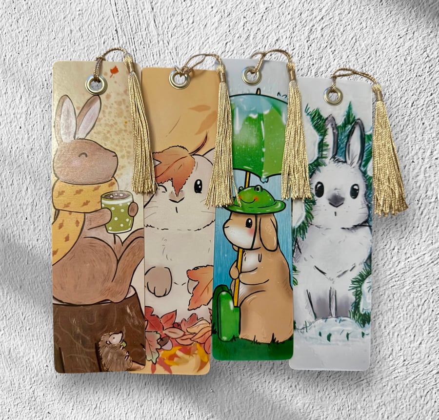 Cosy days autumn winter 2024 bunny bookmark set