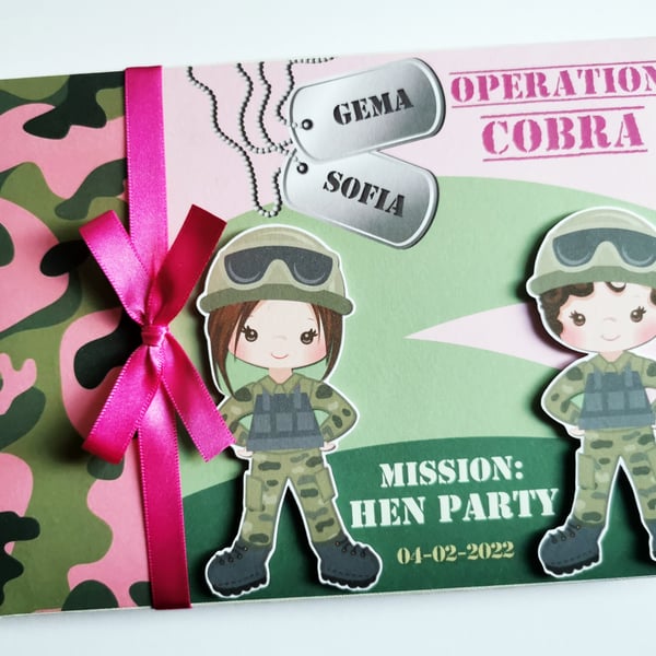 Army girl birthday guest book, girl camo birthday party book, girl army party