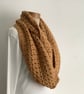 INFINITY SCARF , cowl 'Stroll' .Alpaca blend. Super-soft . Mustard,ochre.