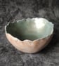 Coastal Inspired Bowl with Mother of Pearl Effect Interior, Artisan Wabi Sabi - Image 1