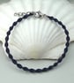 Navy macrame bracelet for women. Adjustable 7" to 8" handmade bracelet.     