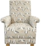 Clarke Seagulls Taupe Fabric Adult Chair Armchair Coastal Beach Seaside Accent - Image 1