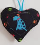 Cute Dog Lover Fabric Heart Decoration With Paw Prints