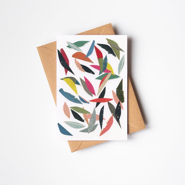 Abstract Botanical Greeting Card - Falling Leaves