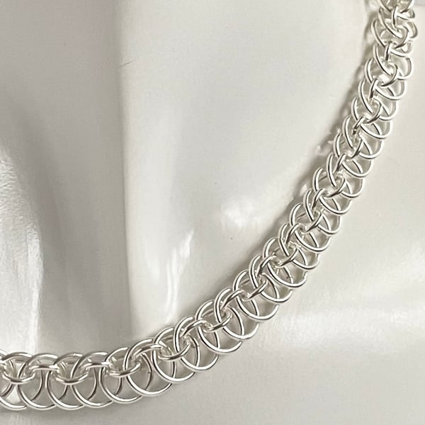 Sterling Silver Chainmaille Necklace 