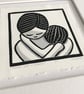 Linocut Print - Handprinted Original - Inner Child - "You're Not In Trouble" - Image 9